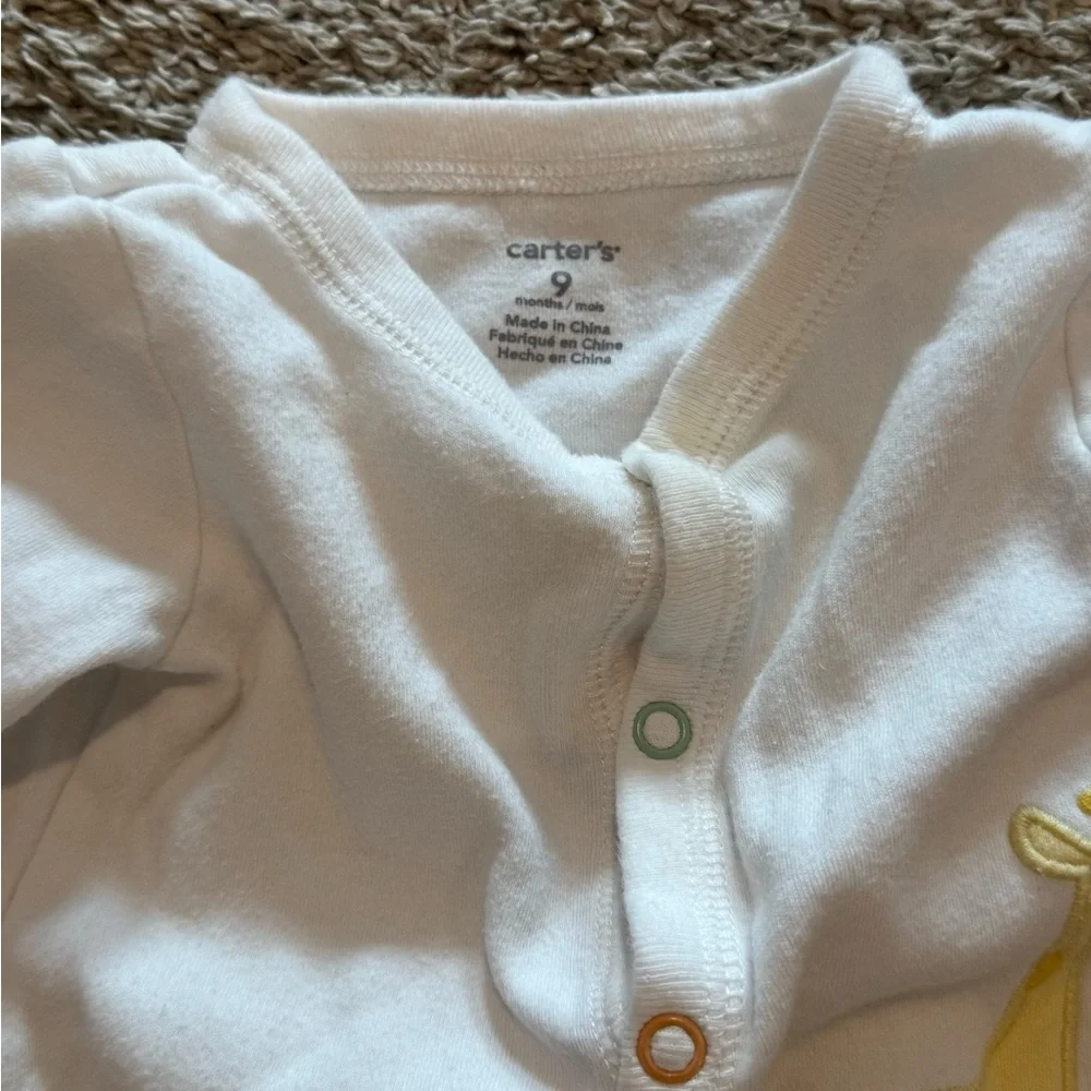 Baby White Footed Sleeper Giraffe White Giraffe Kids Footie Size 9 months
